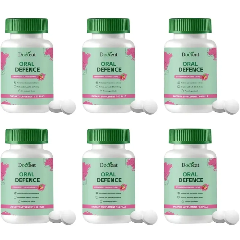 Oral Probiotics Chewable Tablets Strawberry Flavor with Xylitol & Hydroxyapatite Probiotic Complex Oral Health Support 60 Pills — image 12