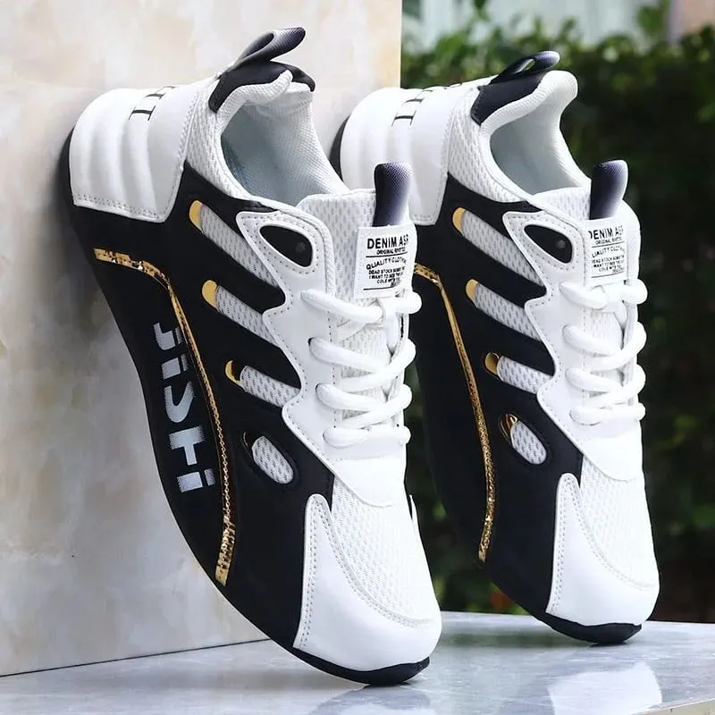 Summer New Men's Breathable Shoes Lightweight Anti-odor Man Running Sneakers Lace-up Vulcanized Shoes Versatile 39-47 Zapatillas — image 2