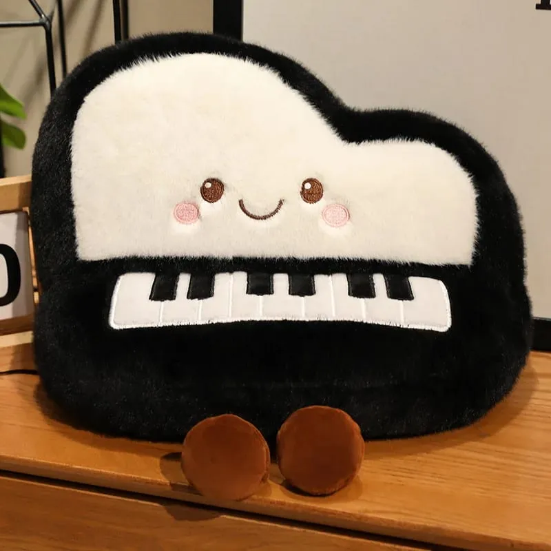 New Musical Instrument Doll Piano Pipa Pillow Cushion Brown Guitar Drum Plush Toy Cute Kawaii Birthday Gift Children Home Decor