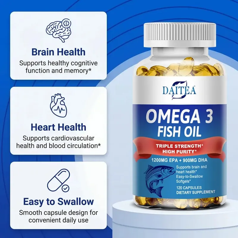 Omega 3 Fish Oil - for Nervous System Skin and Hair Health Antioxidants - Easy To Swallow — image 5