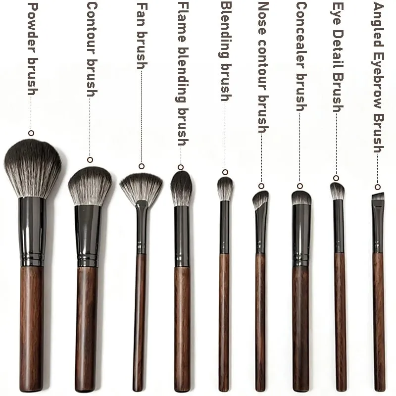9PCS Eyeshadow Professional Makeup Brushes Crease Blending Shader kist dlya teney brovey brochas maquillaje Cosmetic Beauty Tool — image 2