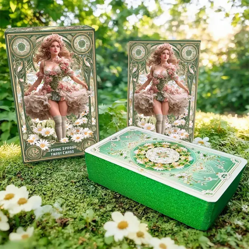 Tarot Cards for Beginners with Guidebook Spring Sprout Tarot Deck 80 Oracle and Tarot Cards Cards with Gilded Learning Edge — image 5