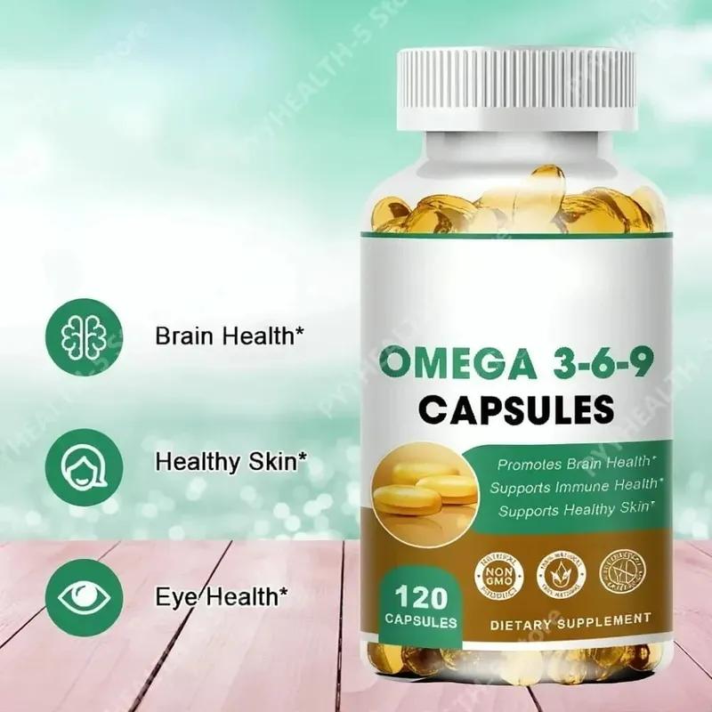 Plant-Based Omega 3-6-9 Softgels Natural Dietary Supplement Supports Skin Eye & Overall Health 100% Vegan Sourced 120 Softgels — image 4