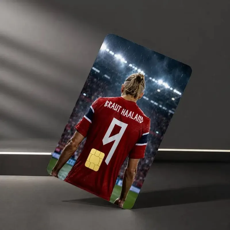Football Star E-Erling H-Haaland Sticker Film Tape Skin for Credit Card Debit Card Waterproof Stickers — image 13