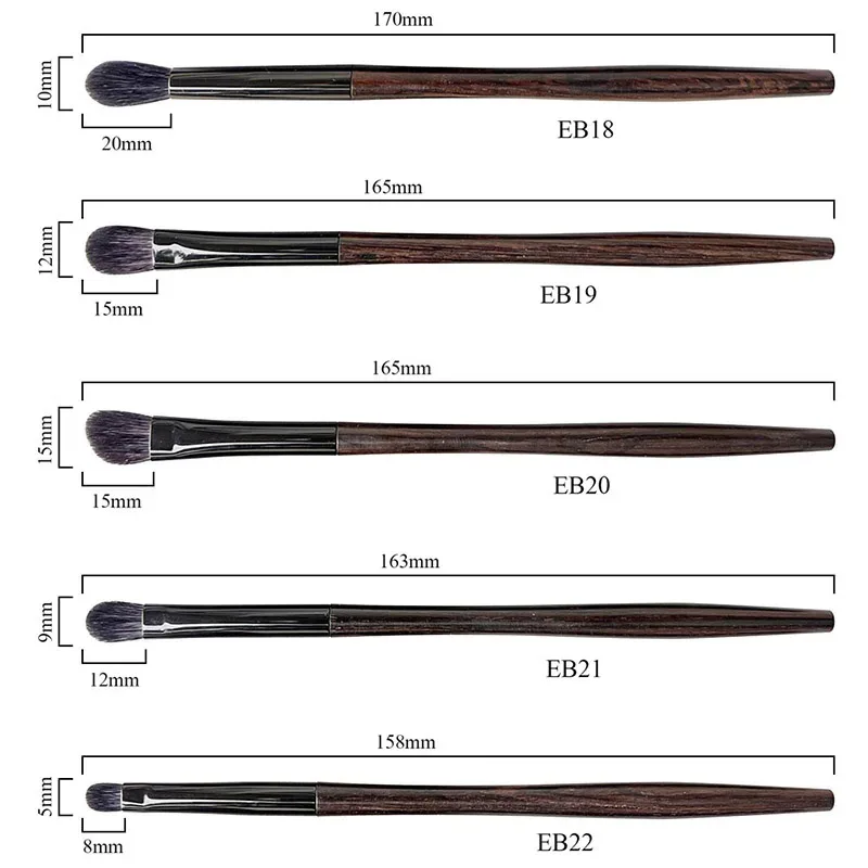 Soft Saikoho Goat Hair 9pcs Eye Shadow Blending Brush Ebony Handle Make Up Brushes Set Professional Handmade Makeup Brushes Kit
