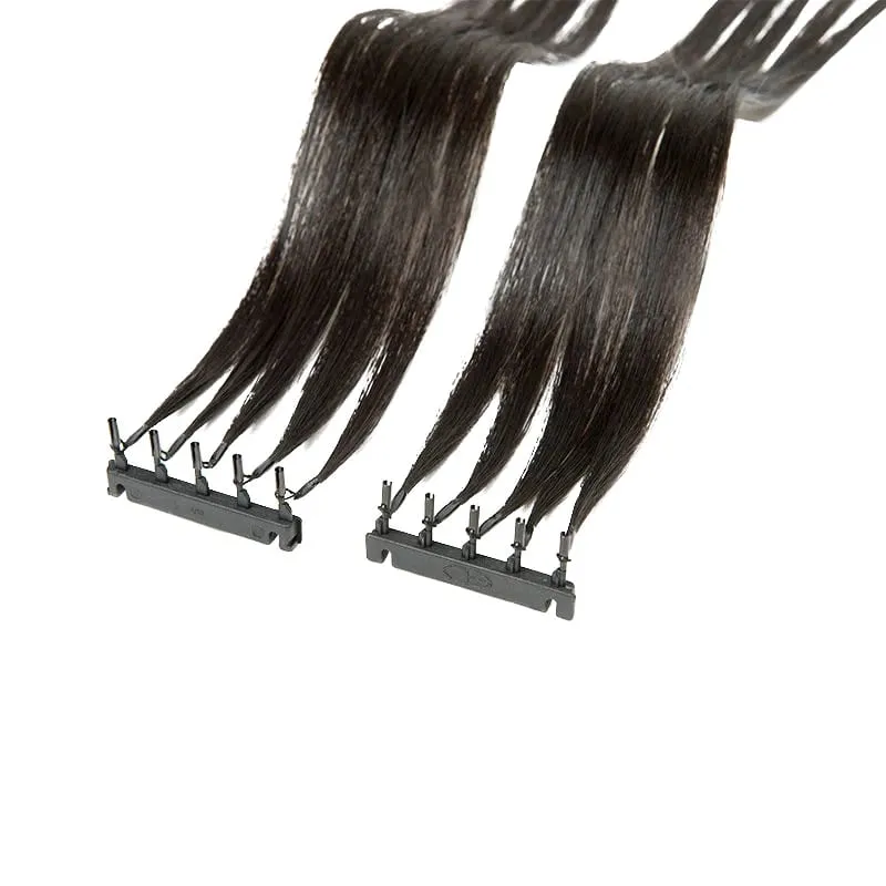 Solove Straight 6D-2 Virgin Human Hair Extensions Handmade Seamless Loop Micro Ring Hair Extensions 10-30” 50g/set Natural Color — image 4