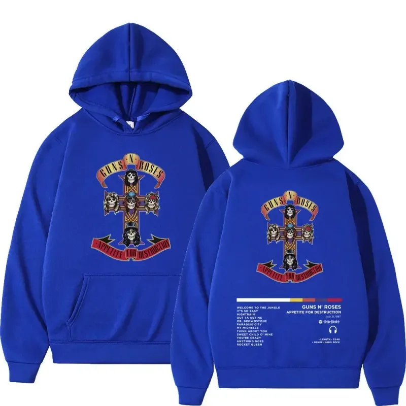 2026 Men's and Women's Guns N Roses Printed Hooded Sweatshirts Guns N Roses Unisex Clothing Printed Rock Hip-hop Gothic Fashion — image 12