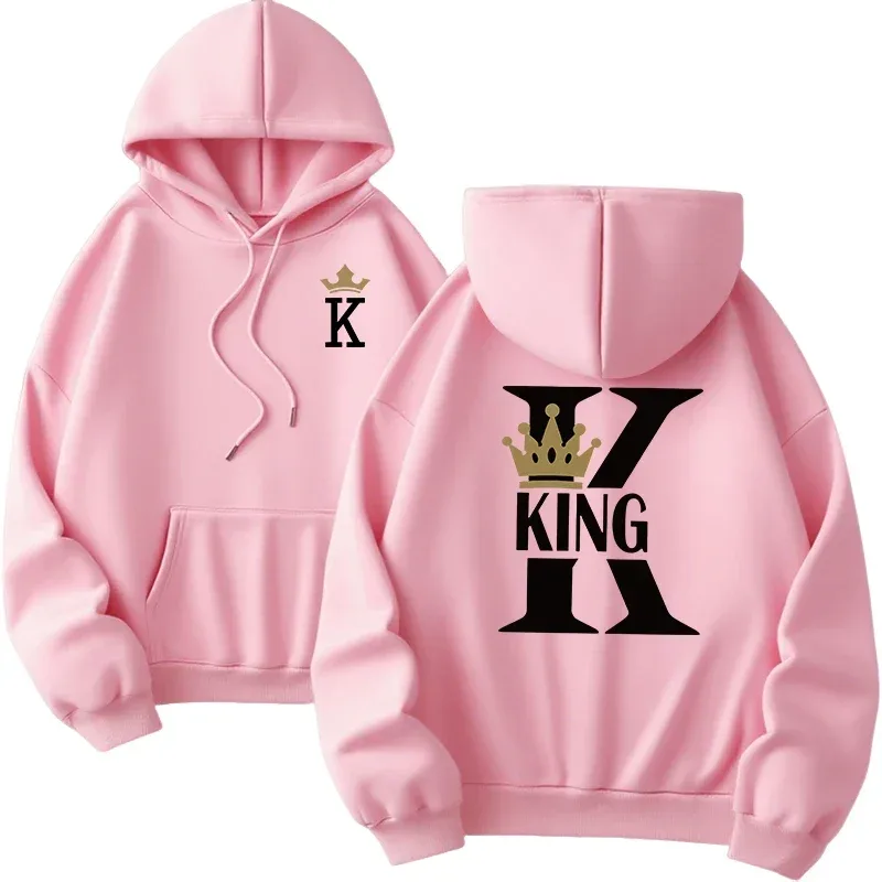 Hot Sales Mens Womens Hoodies King Queen Printing Sweatshirts Versatile Casual Couple's Clothing Daily Pullover Fall Winter Y2k