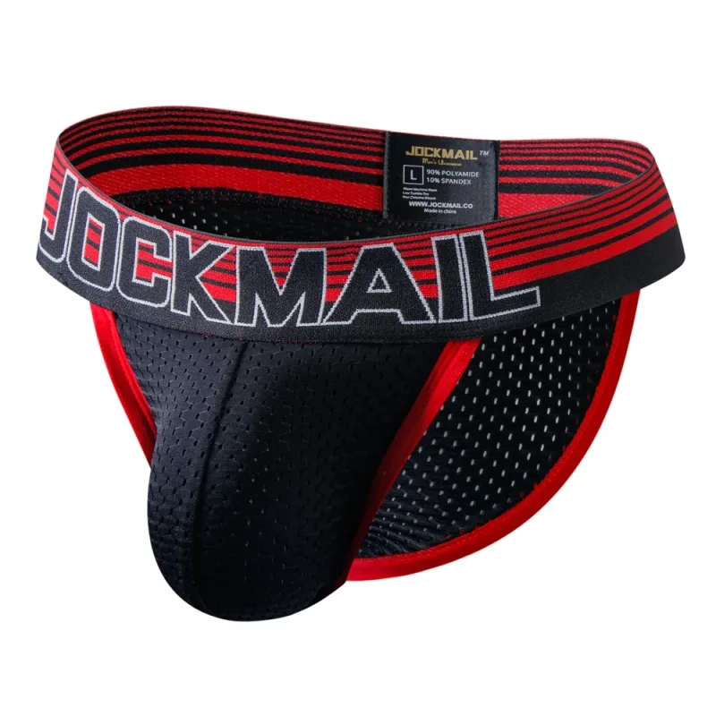 Jockmail Mans Underwear Gay Brief Nylon Mesh Sexy Low Waist Ropa Interior Hombre Letter Embroidery Sissy Panties Male Lingerie — image 6