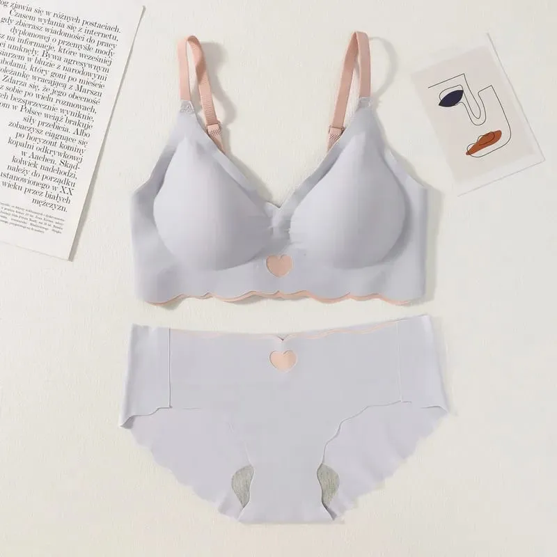Kadın Push Up Sütyen Ve Külot Seti telsiz Sutyen Seksi iç çamaşırı seti Düşük Bel Külot kadın Rahat İç Seti Kadın Intimates