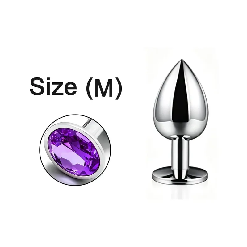 Metal Anal Plug 5 Size Butt Plug Butt Toy Adult Game Masturbator Anal XS/S/M/L/XL Diamond Sex Toy for Adult Products — image 5