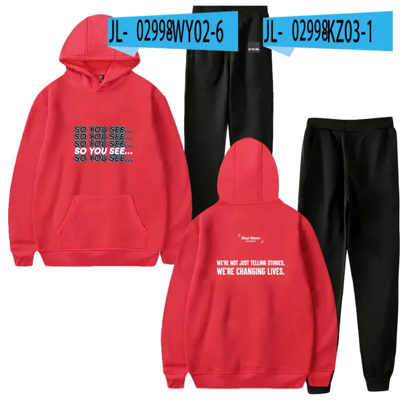 Harajuku Comfortable Funny so you see Print Sweatshirt Sweatpants Suit Men/Women Hoodies+ Trousers Suit Cute 2 Piece Set Clothes — image 19