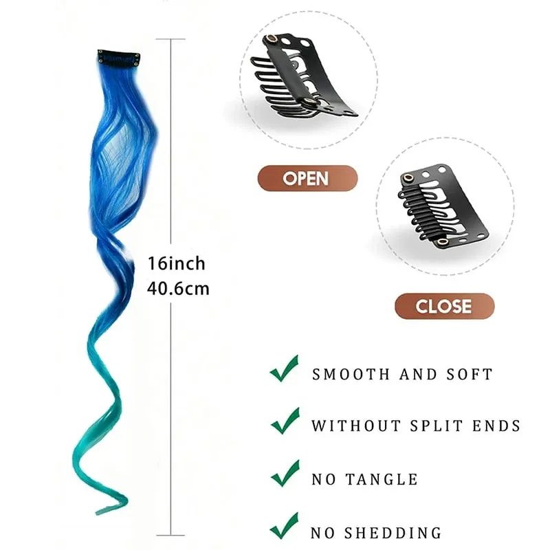 10 Chiếc Màu Tóc Kẹp Xoăn Lượn Sóng Nhiều Màu Sắc Nối Dài Cho Bé Gái Đảng Điểm Nổi Bật Tổng Hợp Kẹp Trong Bộ Tóc Giả — image 4