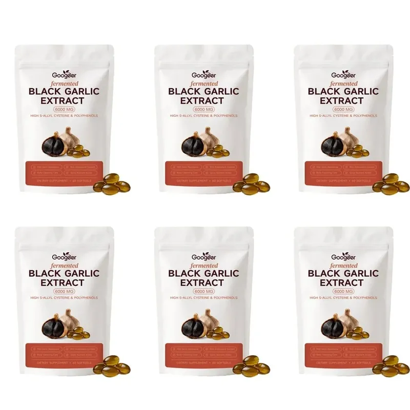 Googeer Fermented Black Garlic Extract Softgels with Antioxidant Protection and S-Allyl Cysteine & Polyphenols 60 Softgels