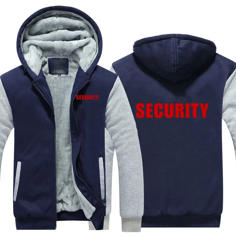 Security Hoodies Men Cool Winter Thicken Wool Liner Security Professional Work Clothes Sweatshirts Pullover Jacket — image 5