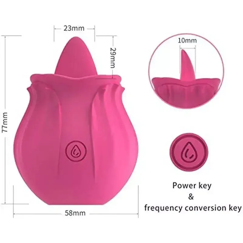 Rose Shaped Vibrator Body-Safe Silicone Sex Toy for Women Waterproof Rechargeable Multi-Speed Vibrations Discreet Adult Gift
