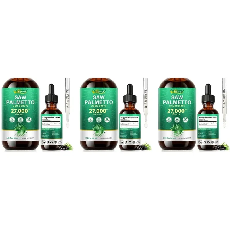 Itawel Saw Palmetto Liquid Drops Prostate Health Support Urinary Function Support GMO Free Paraben Free Sugar Free Vegan 60 ML — image 10