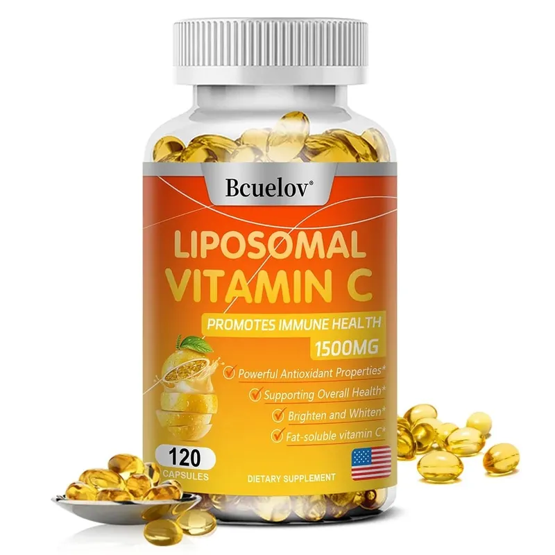 Capsules de vitamine C liposomale, puissant antioxydant, favorise la production de collagène, soutient la santé de la peau, 1500 mg