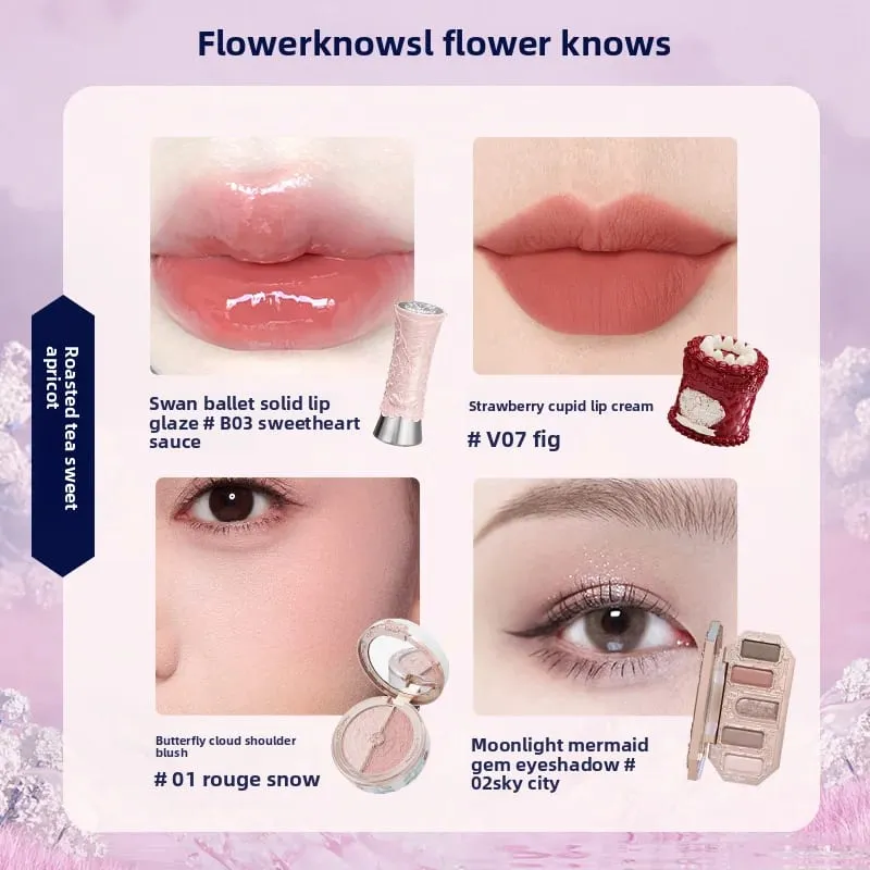 Flowerknows Makeup Presentset Little Angel Bunny Garden Shell Smycken Lip Glaze Blusher Flower Know SWEETIE BEAR Blush Concealer — image 25