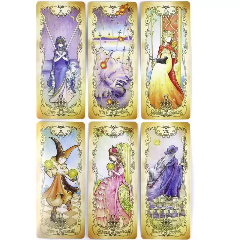 Low Scare Tarot Cards 78PCS Anime Fairy Tale Deck Kawaii Cute Oracle Divination Beginner Friendly Witchcraft Spirit Board Game — image 5
