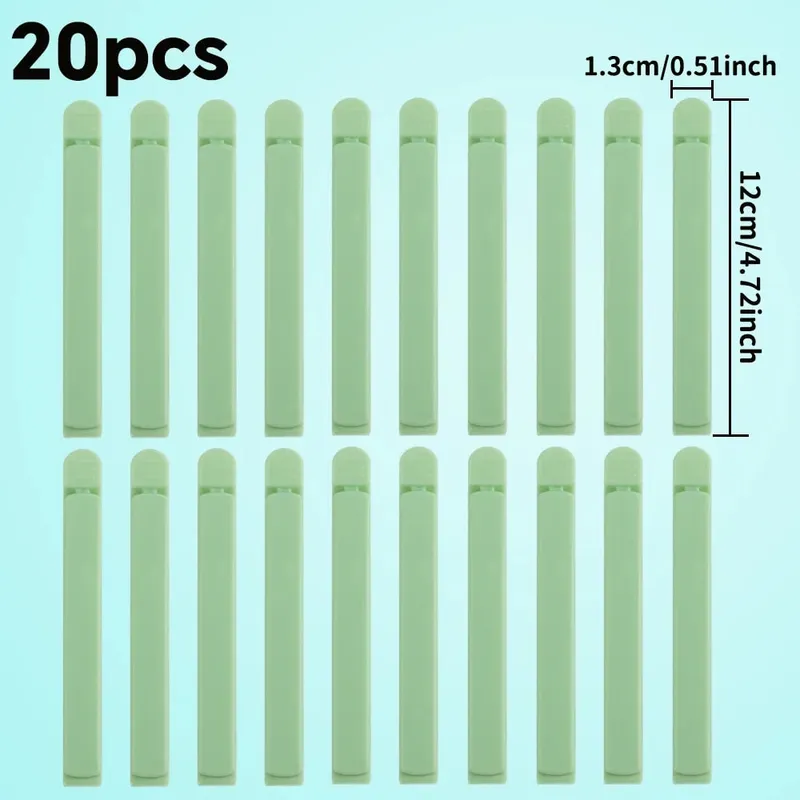 Airtight Food Storage Bag Clips 20pcs Plastic Sealing Clamps for Keeping Food Fresh Moisture Proof Chip & Cereal Bag Sealer — image 12