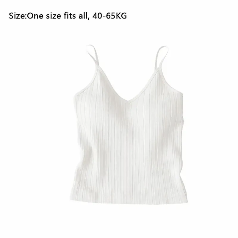 New V-neck Camisole Top Inside Wear One-piece Cup Halter Undershirt Sleeveless French Style Lingerie Summer