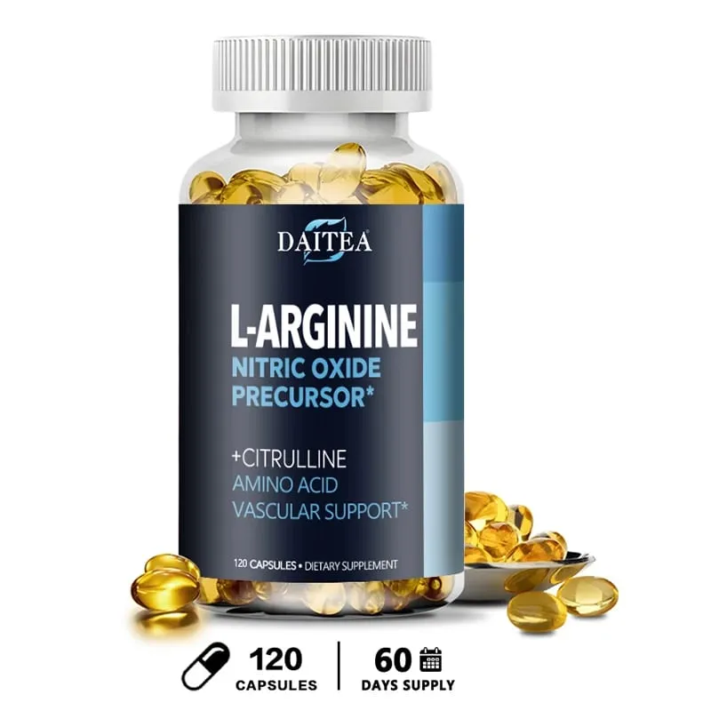 Daitea L-Arginine Supplement - For energy strength and endurance support during exercise | Muscle Mass Non-GMO