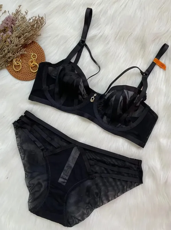 Sexy Lace Lingerie Set for Women Push Up Bra & Panty Set Sheer Mesh Underwear for Special Occasions — image 8