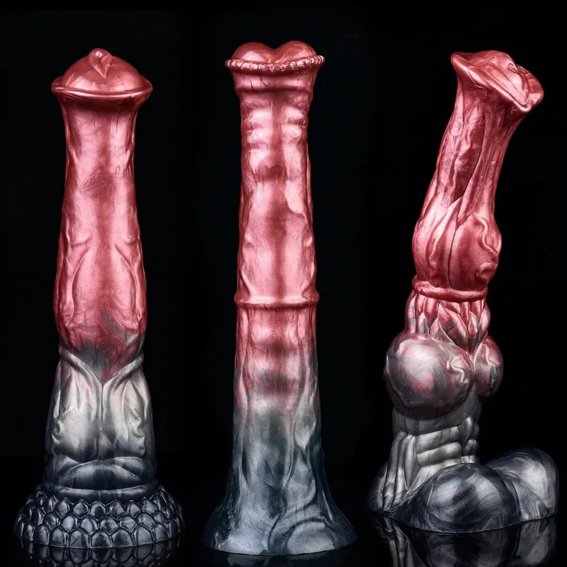 Silicone Horse Dildo Long Penis Anal Plug Huge Knot G-spot Vaginal Stimulator with Suction Cup Adult Sex toy for Women Men — image 1