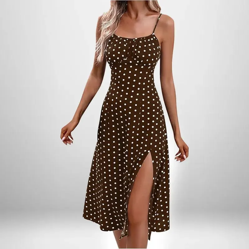 Women Elegant Floral Beach Vacation Streetwear Sexy Low Cut Beach Party Slim Slit Dress Chic Bodycon Lady Sleeveless Vestidos — image 23