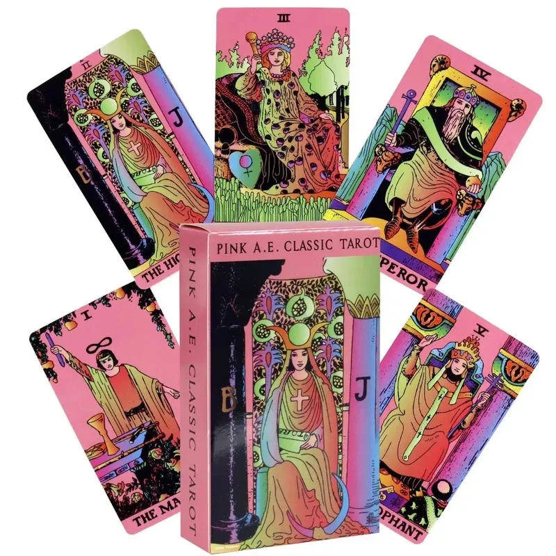 Pink A.E. Classic Tarot Cards Deck Rider Waite Smith Style Divination Fortune Telling Oracle Cards 78 Cards English Ver. — image 1