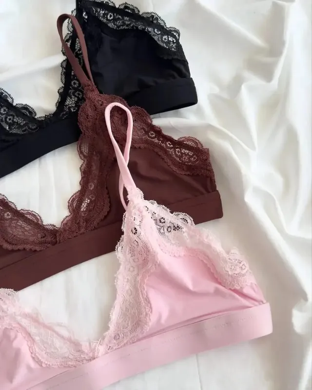 Lace V-neck Bra Set Women Summer Chic Gorgeous Breathable and Skin-friendly Lingerie Sets Sweet Chic Solid underwear Outfit