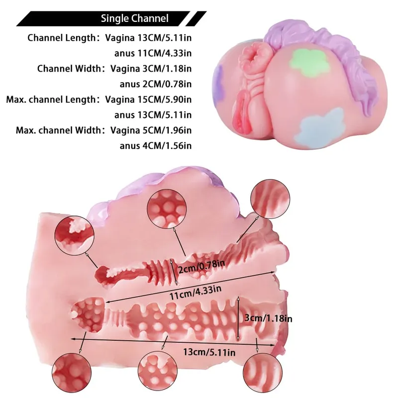 Macaron Color Pony Horse Silicone Male Masturbator 3D Realistic Vagina Two Channel Design Penis Pleasure Sex toys for Men — image 3