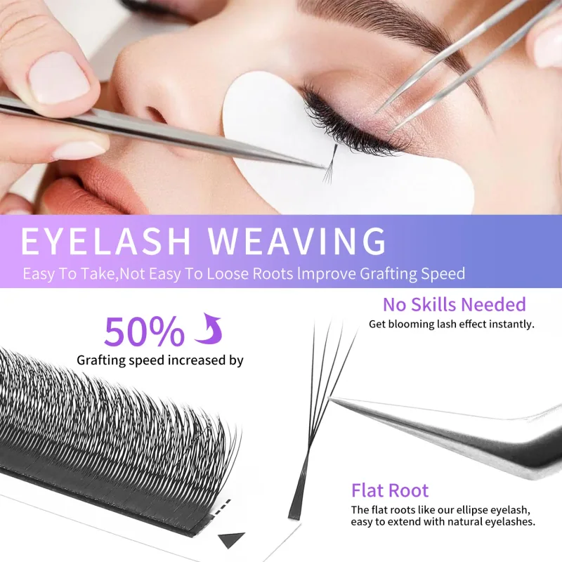 Narrow 2D Y 3D 4D 5D Eyelash Extension V-Shaped Volume Fans W Shape Eyelashes BASF Natural Dense Faux Mink Lashes — image 2