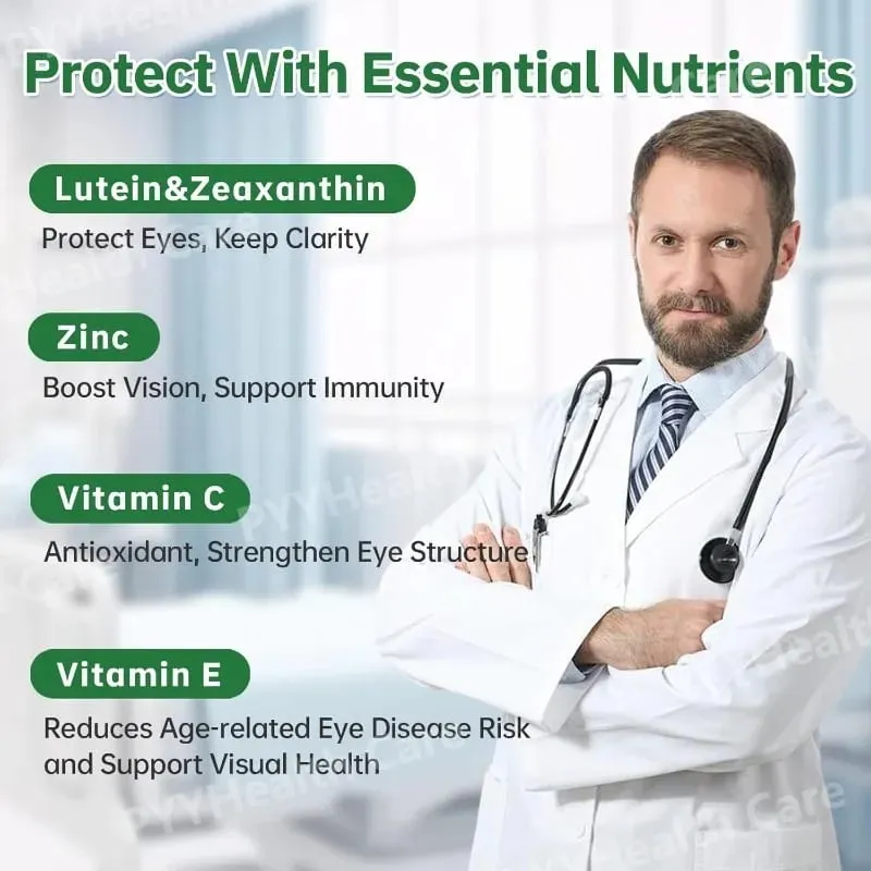 Lutein Eye Vitamins Capsules with Zeaxanthin Zinc Daily Eye Nutrition Supplement Eye Health Support for Adults 90 Count Bottle — image 4