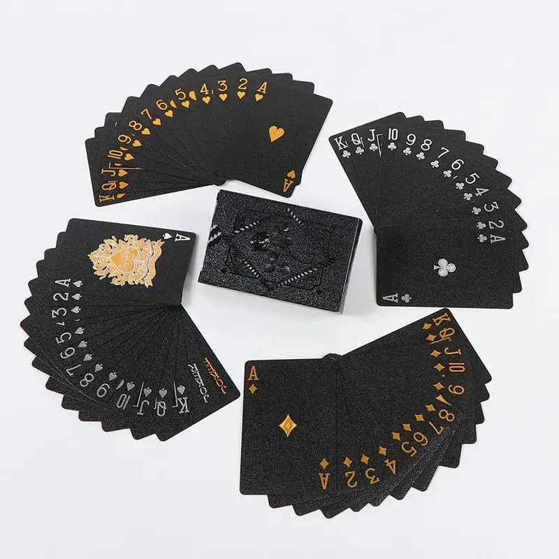1PcsColor Black Gold Playing Card Game Card Group Waterproof Poker Suit Magic Dmagic Package Board Game Collection Entertainment — image 2