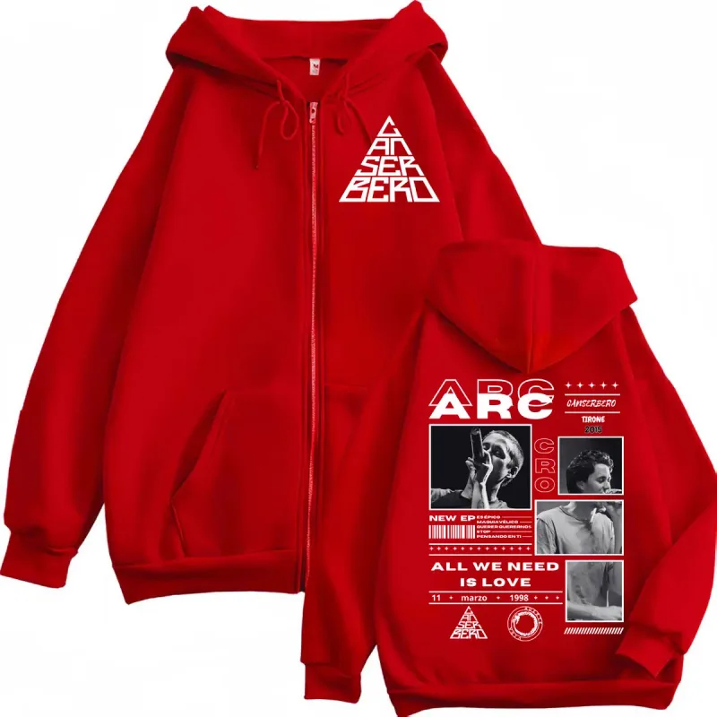 Canserbero Allt vi behöver är kärlek Muerte Vida Merch Zipper Hoodie Herrmode Hip Hop Zip Up Sweatshirts Casual Fleece Pullovers — image 4