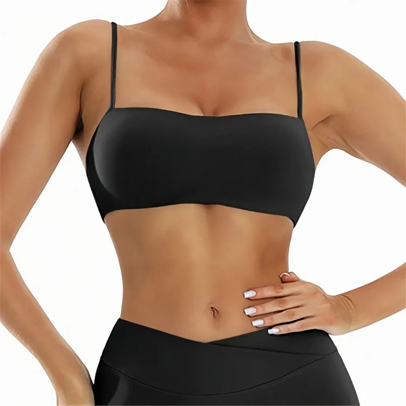 Sport Bra Women Sexy Strap Gym Bras Breathable Fitness Crop Top Yoga Underwear Padded Workout Push Up Tank Tops — image 6