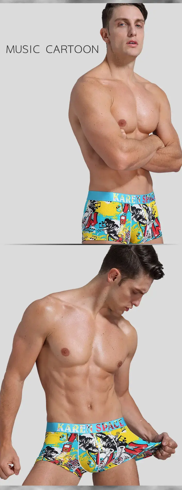 Men's Breathable Ice Silk Printed Boxer Briefs Underwear Fashionable Male Panties Comfortable Calzoncillo Hombre — image 8