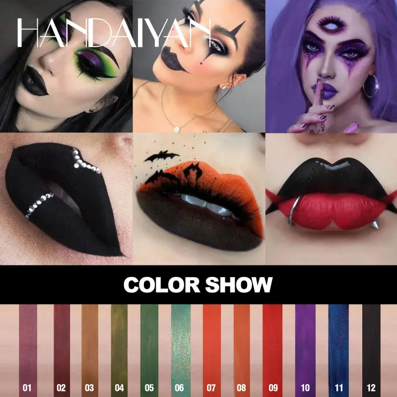 Matt Vampire Black Lila Läppstift Vattentätt Långvarigt Läppglans Halloween Jul Fuktgivande Pigmenterad Lip Makeup — image 2