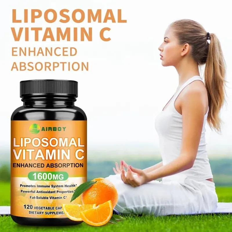 Λιποσωματική βιταμίνη C 1600mg - Προωθεί την παραγωγή κολλαγόνου Ανοσολογική υποστήριξη Ισχυρό αντιοξειδωτικό — image 1