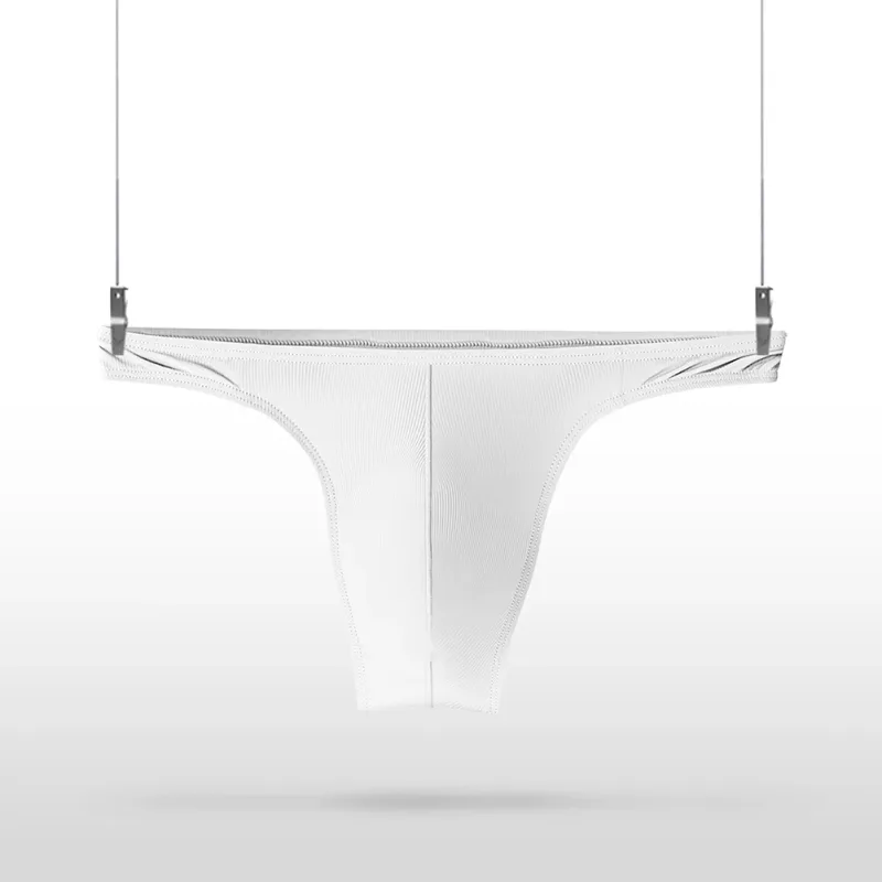 Ice Silk Thongs Men Sexy Underwear Soft Ribbed G-string Breathable Underpants Seamless Panties Male Lingerie Bulge Pouch Briefs — image 7