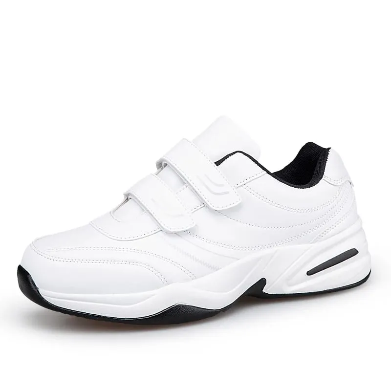 Men's Adjustable Hook and Loop Leather Sneakers Casual Sports Shoes White Sneakers Masculino Zapatillas Deportivas Tenis — image 4