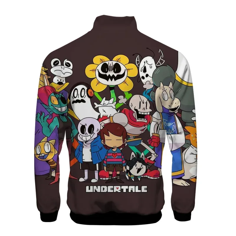 Luxury Popular Sans Undertale 3D Print Zipper Raglan Jacket Windbreaker Boys/Girls Comfortable Stand Collar Jackets Coats — image 9