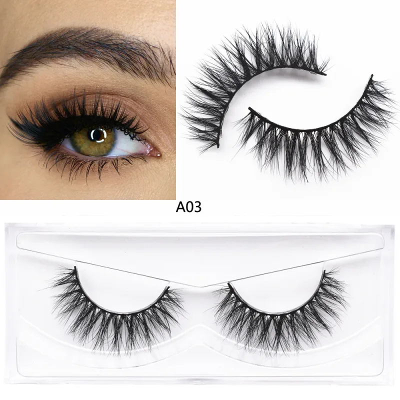 D20 Real Mink Lashes Eyelashes Extension Natural Long Winged Volume Eye Lashes Handmade Mink Fake Eyelash Makeup Lash