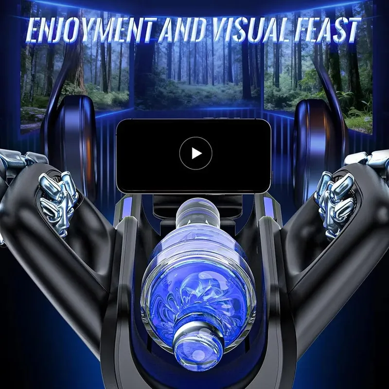 Male Masturbator Automatic Electric Men Sex Toys Adult Toys with Phone Holder Pocket Pussy Hand Free Penis Training Stroker — image 4