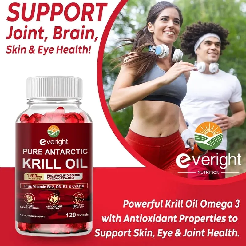 Antarctische Krillolie 1200 mg met Omega-3 Supplement EPA & DHA Astaxanthine & Fosfolipiden voor Hartgewricht Hersenen Antioxidant — image 2