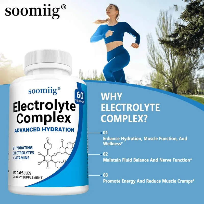 Electrolyte Salts Capsules with B6 B12 Magnesium Potassium & Zinc Fast Hydration Reduces Muscle Cramps Supports Recovery — image 3