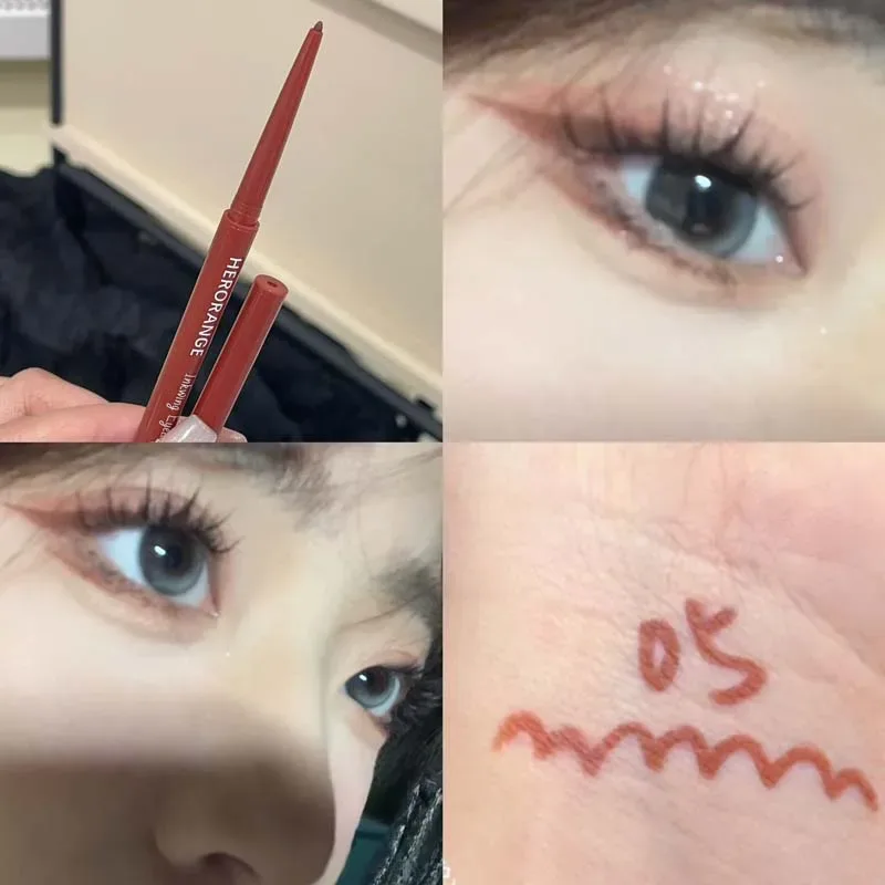 Herorange Glitter Eyeliner Pencil Ultra Fine Tip Smooth Color Enlarge Eyes Daily Light Makeup — image 16