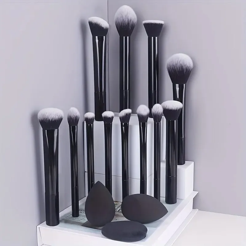 12pcs Multi-Functional Complete Makeup Brush Set: Loose Powder Brush Blush Brush Foundation Brush Eyeshadow Brush Blending B